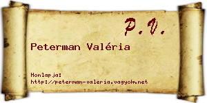 Peterman Valéria névjegykártya